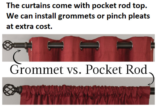 Curtain Grommets 25 inch wide panels