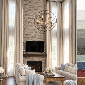 Extra long luxury solid linen curtain custom made 6-25 ft long