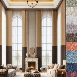 Extra long custom curtains block of two colors