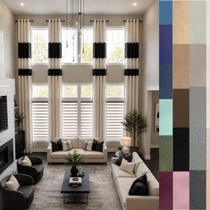 Extra long linen curtains with stripes custom made (2 panels)