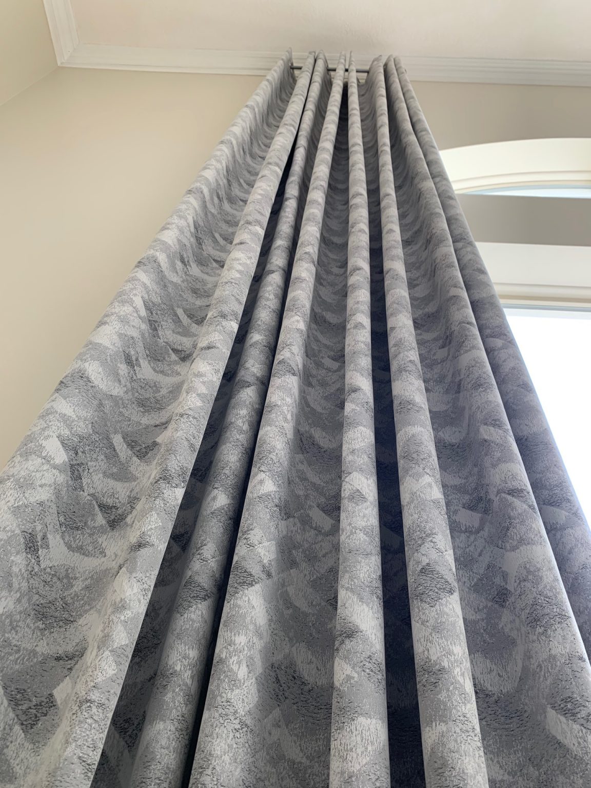 Extra Long 100% Blackout Curtains with Geometrical Pattern 8-24 ft