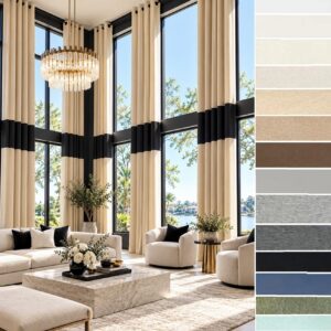 Extra Long Velvet Curtains , Block of 3 Colors. 8-25 ft Long (1 Panel). Grommet top. Ikiriska. Any Color. Width 50- 200"