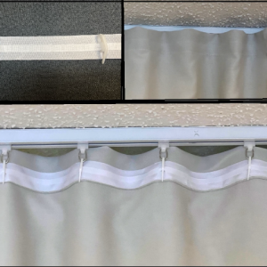 Backtab Back Tab Tape Sheer White. The tape will be sewing into the top of  a curtain. Curtains are not included – Ikiriska