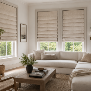 Hubbled Roman shade (custom)